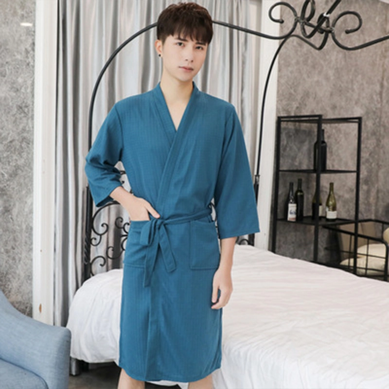 Wholesale Luxury Famous Brand Silk Satin Long Sleeve Pajama Luxury Sleepwear with Headband 100% Cotton Terry Waffle Unisex Bath Robe Bathrobe Set for Women