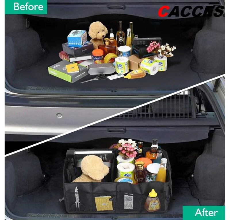 Car Boot Storage Organizer Boot Storage Box Heavy Duty Collapsible Multi Compartment Trunk Storage Organiser Waterproof Portable Trunk Organiser for Cars